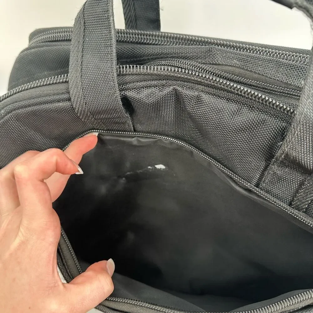 Tumi Organizer Portfolio Briefcase Laptop Bag Black Travel Bag Flawed